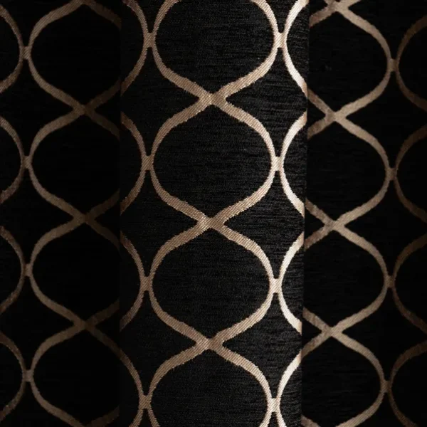 Chenille Ogee Eyelet Curtains - Image 4