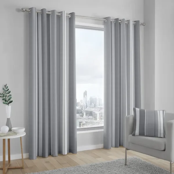 Fusion Whitworth Striped Eyelet Curtain