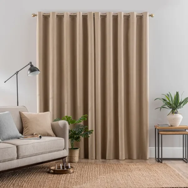 Luna Brushed Blackout Eyelet Curtain