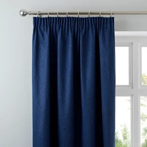 Luna Brushed Blackout Pencil Pleat Curtain