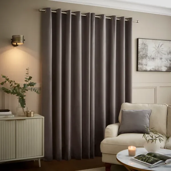 Recycled Velour Eyelet Curtain