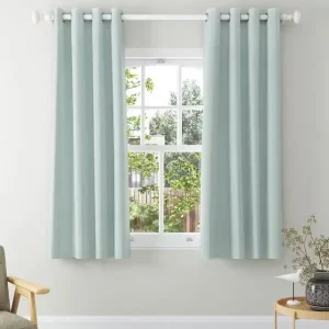 Textured Weave Recycled Polyester Pair Blackout Lined Eyelet Curtains