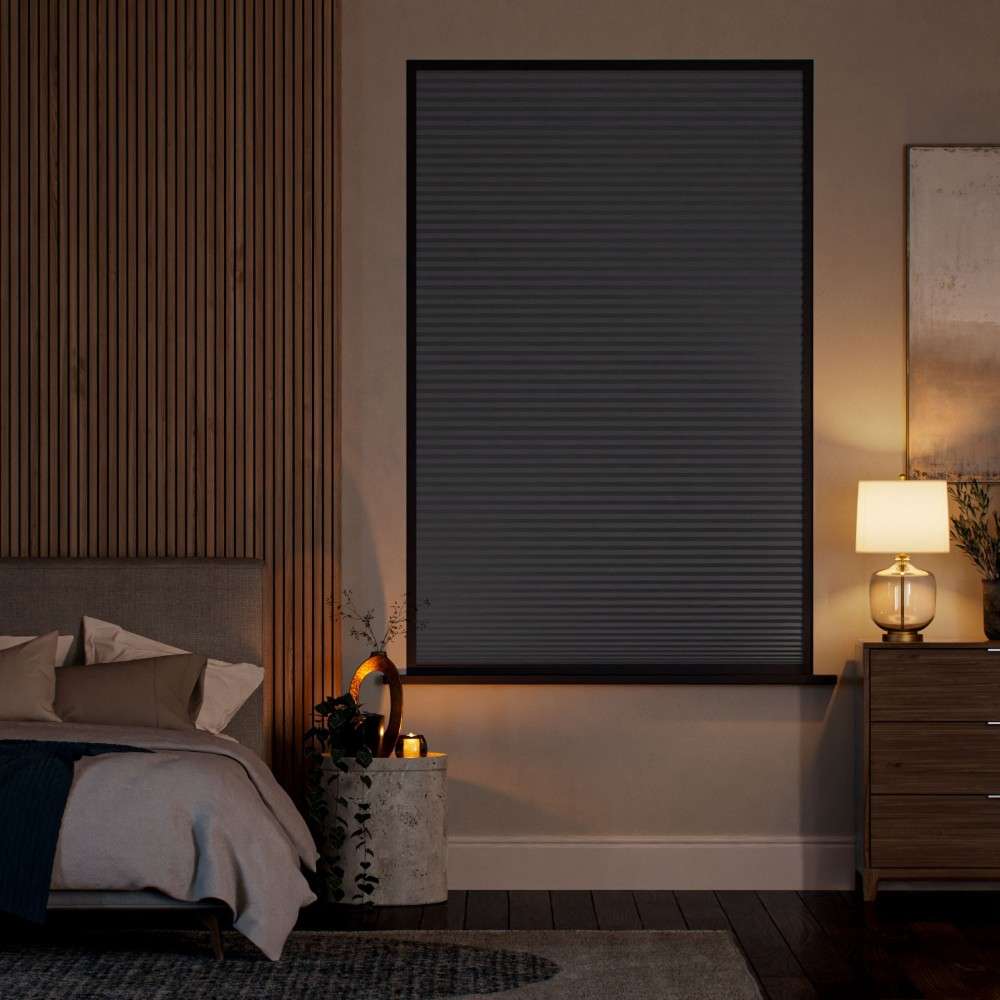 Charcoal Blackout Window Blind Close