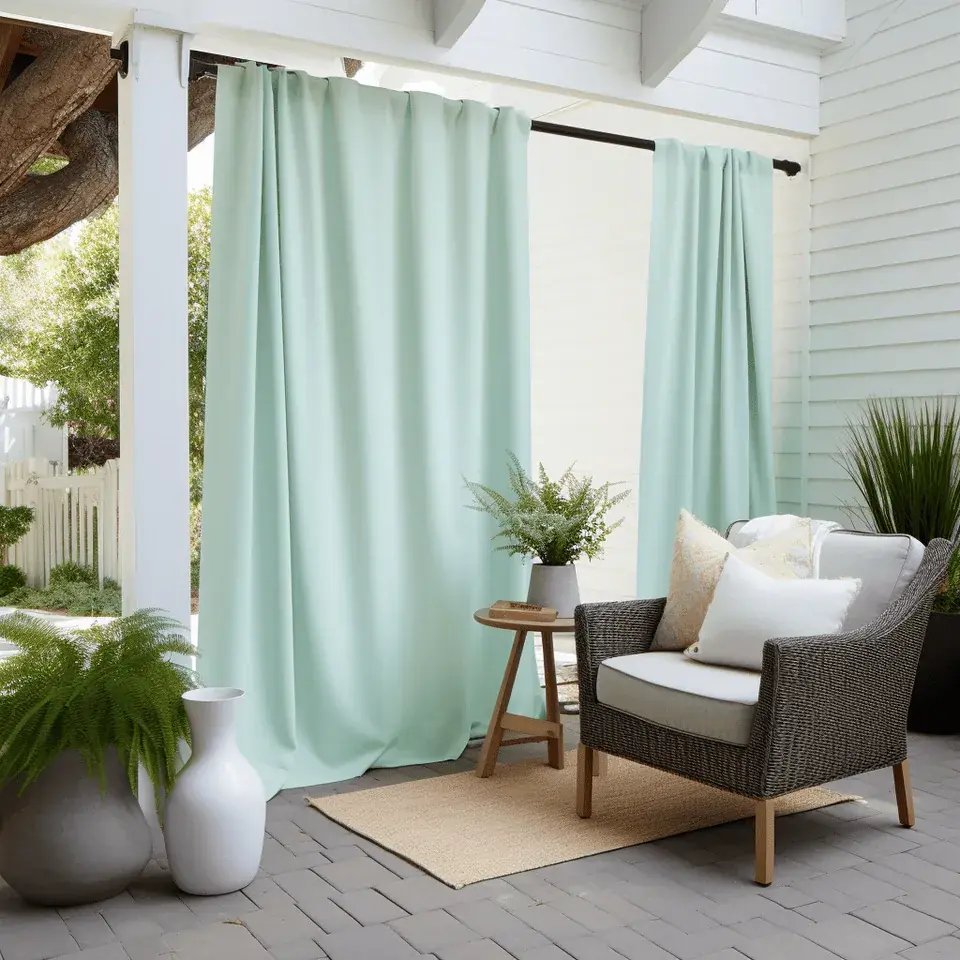 Green Outdoor Balcony Curtain