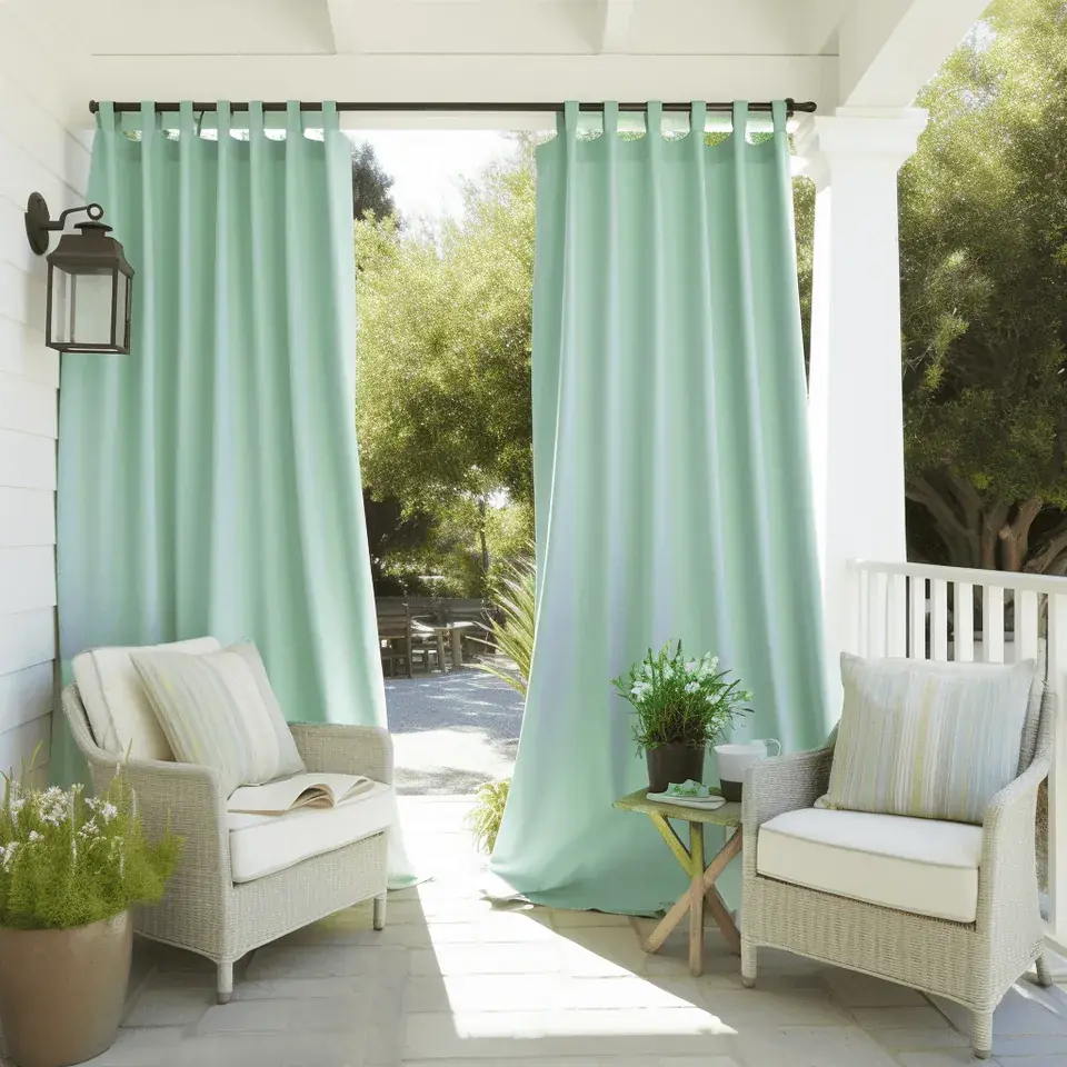Green Outdoor Balcony Curtains View