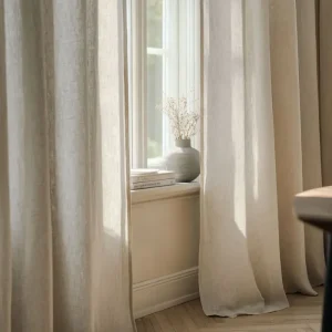 Beige Light Filter Linen Curtain
