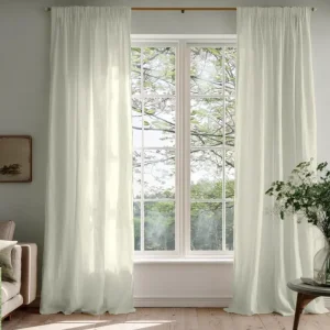 Soft Ivory Linen Sheer Curtain
